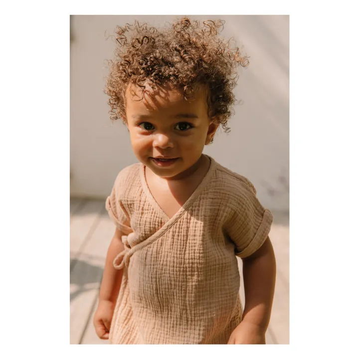Studio Bohème Barboteuse Nuage Gaze de Coton | Vieux Rose