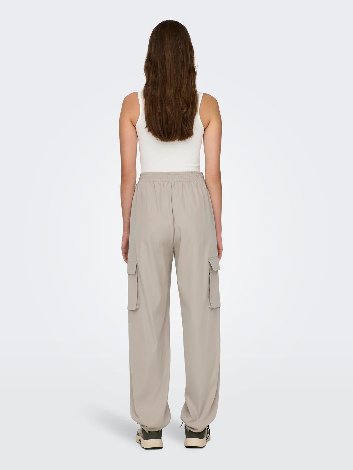 ONLCASHI Hohe Taille Normal geschnitten Cargo-Hose Chateau Gray