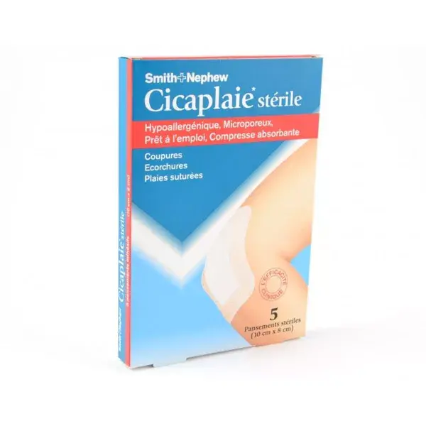 Cicaplaie Pansement Adhésif Stérile 20x10cm 5 unités