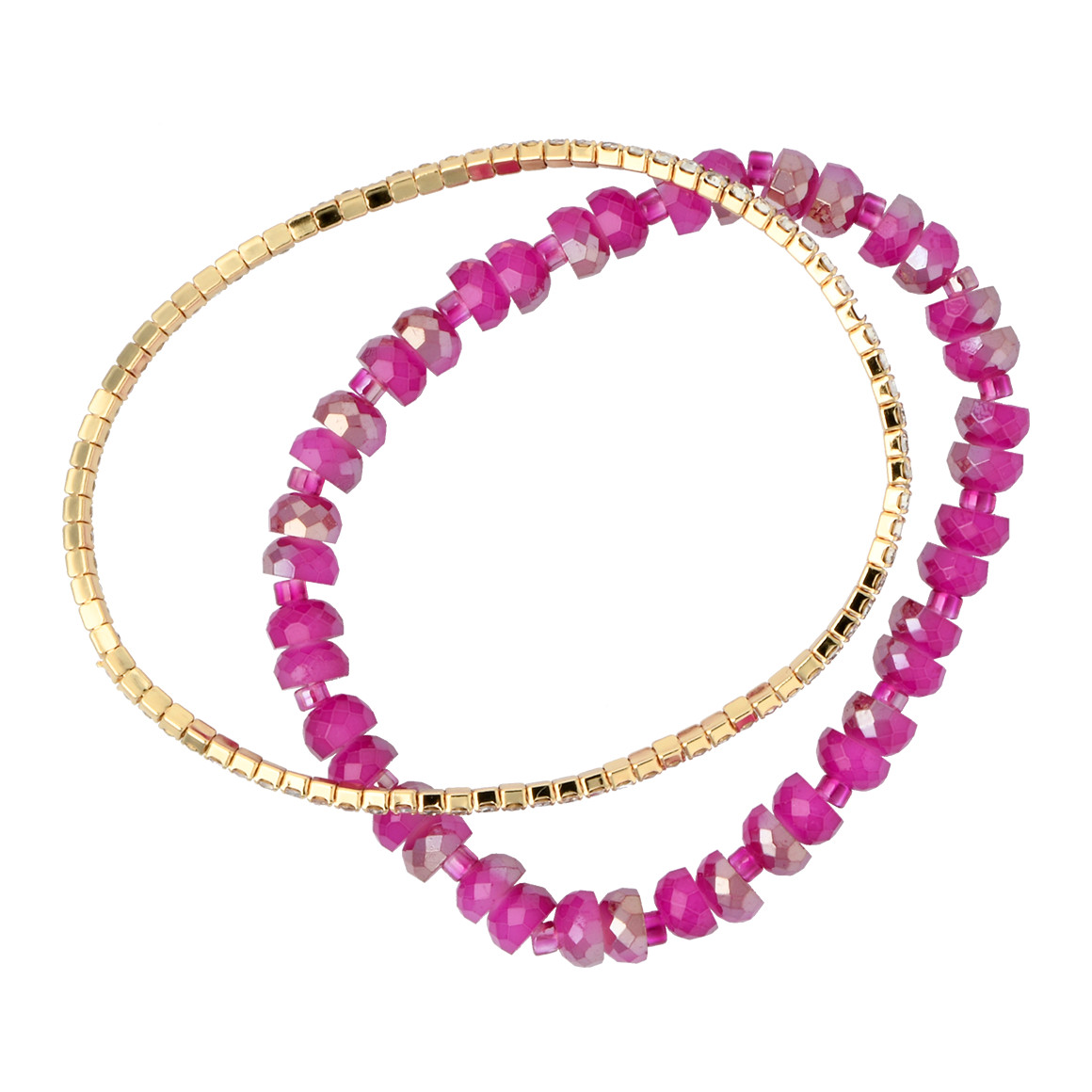 Gina Benotti 2 Damen Armbänder im Set pink / gold