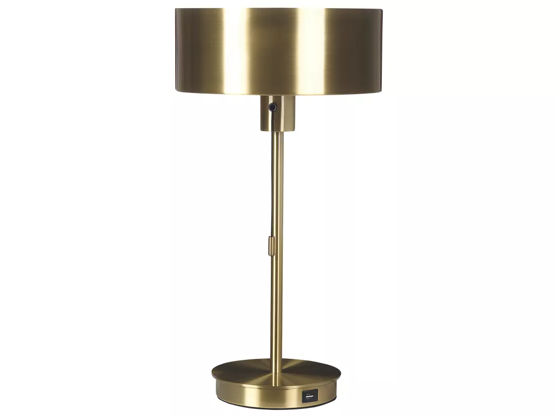 Lampe à poser ARIPO avec port USB Métal Doré