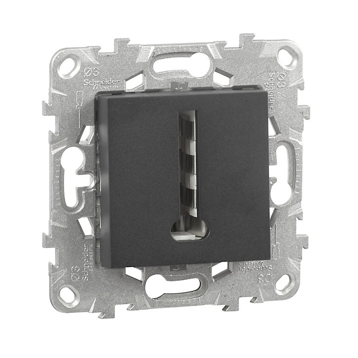 Mécanisme prise téléphone en T Schneider Electric Unica Déco anthracite