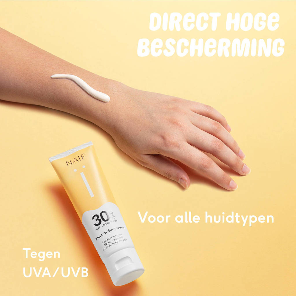 Erg tevredenminerale zonnebrandcrème factor 30 - 100 ml