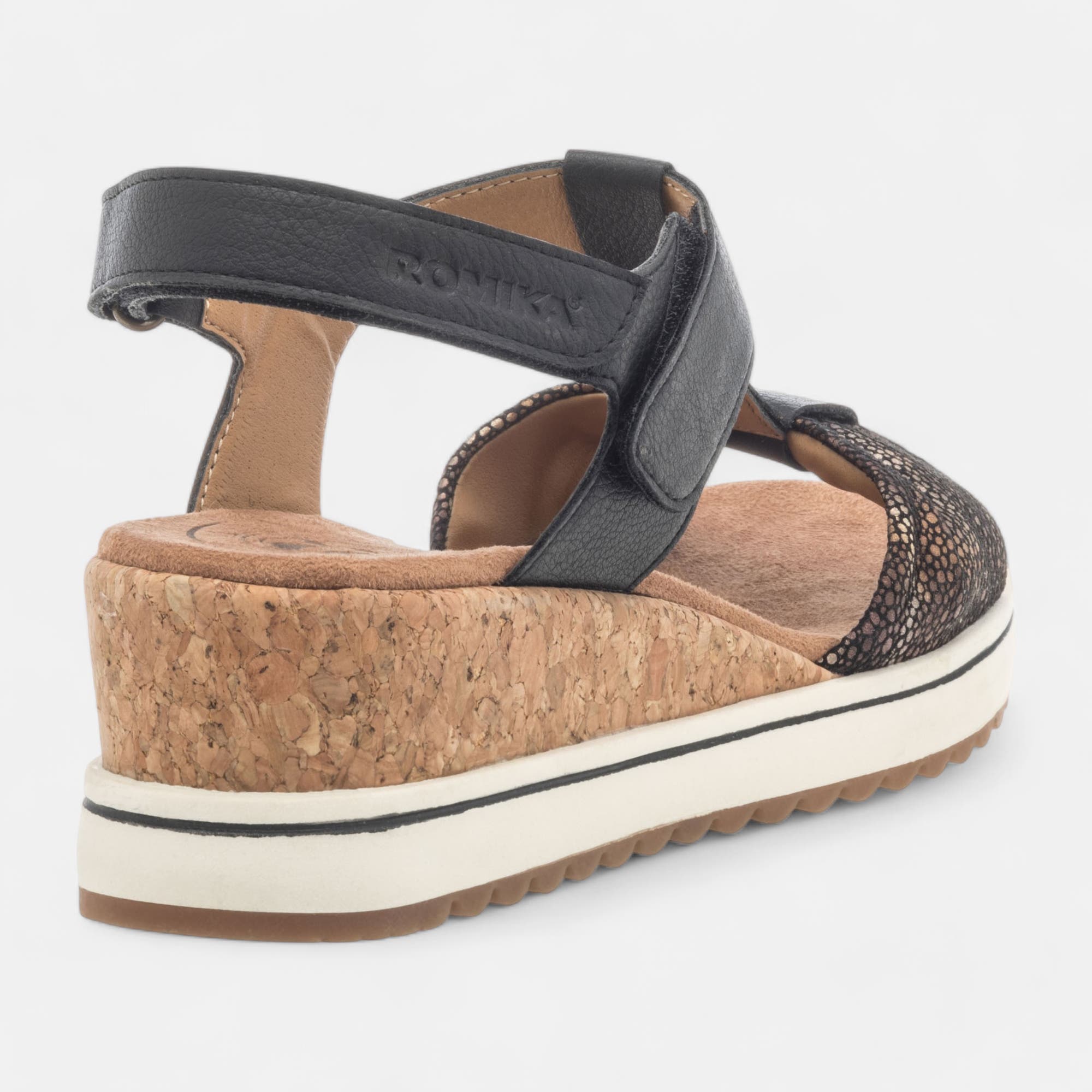 Sandales à talon compensé Femme noir