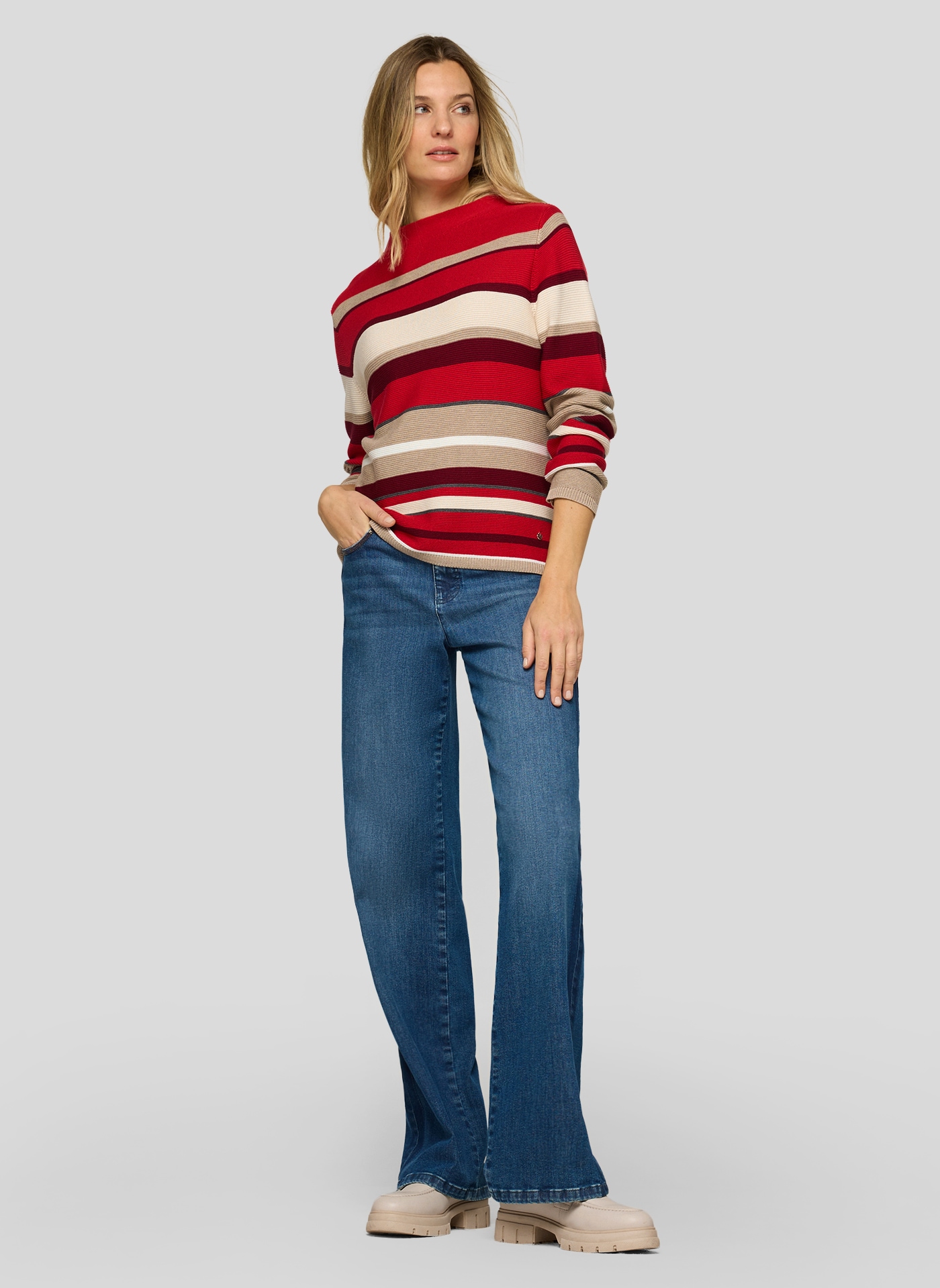 Rabe Strickpullover , im Streifen-Look