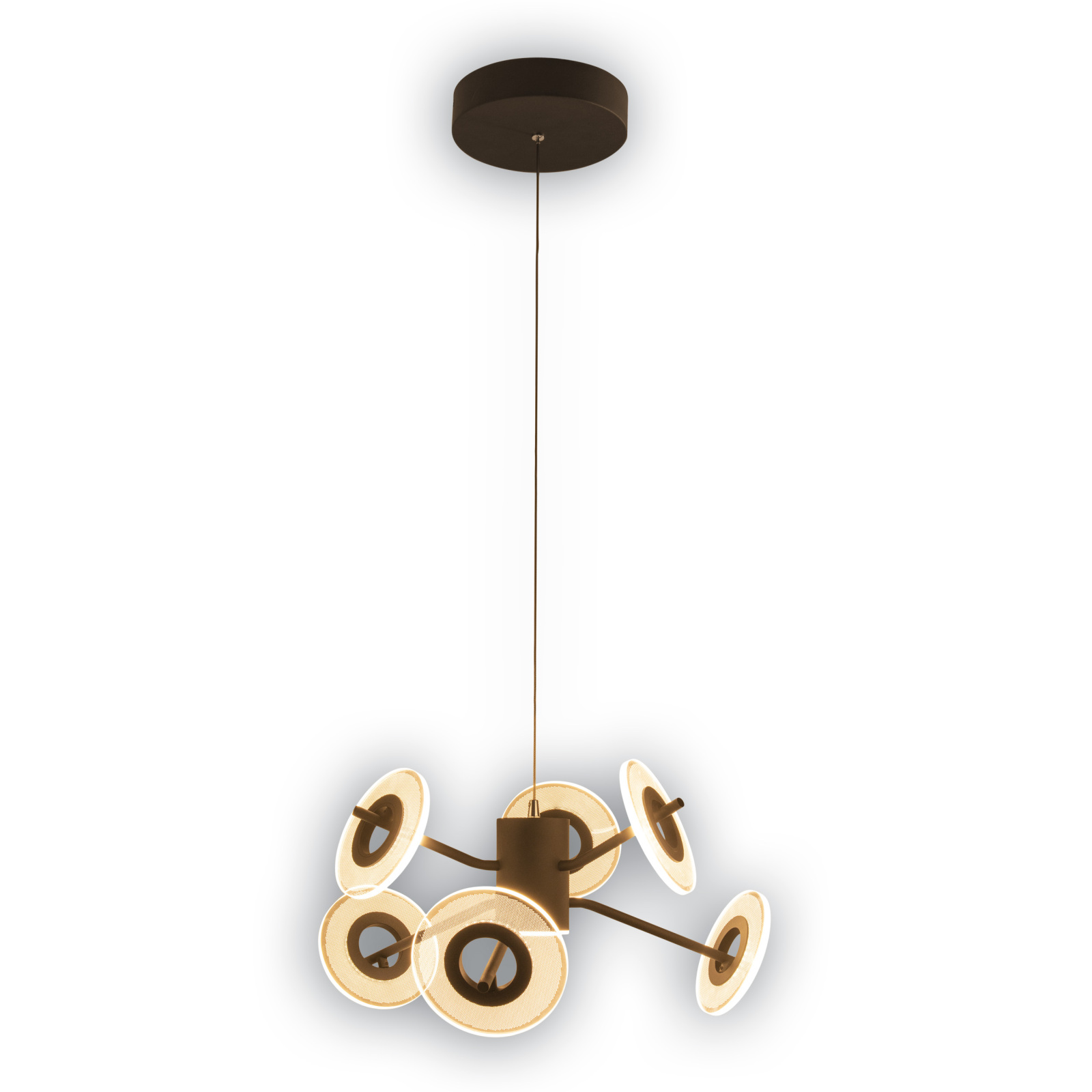 LED-Pendelleuchte DISCUS - schwarz - dimmbar