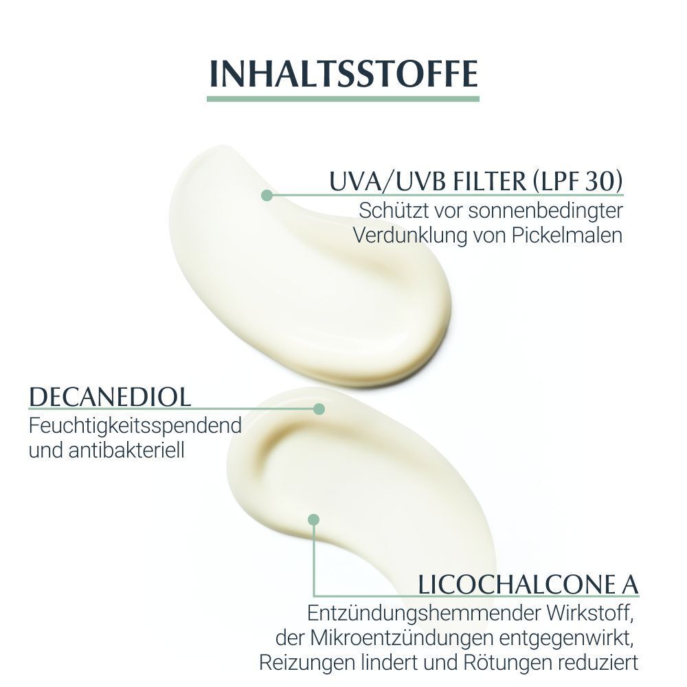Eucerin® DermoPure Schützendes Fluid LSF 30 – Beugt der Verdunkelung von Pickelmalen und Unreinheiten vor & mattiert
