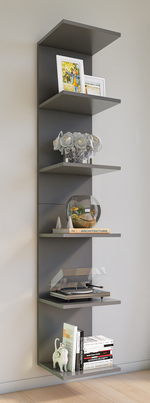 Wandregal LAZAS - anthrazit - 35 cm