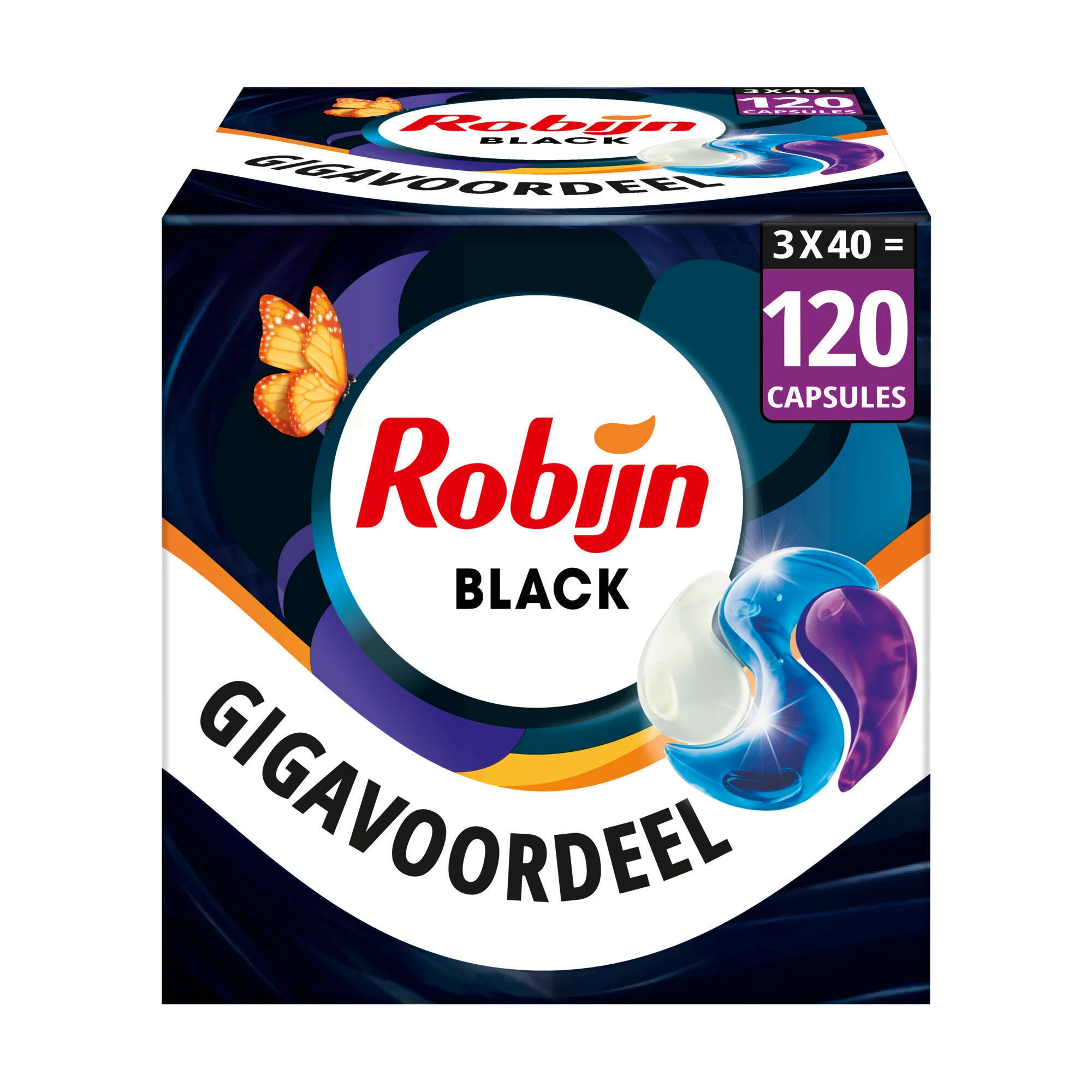 Robijn 3-in-1 wascapsules Black Velvet - 3 x 40 wasbeurten - 120 wasbeurten