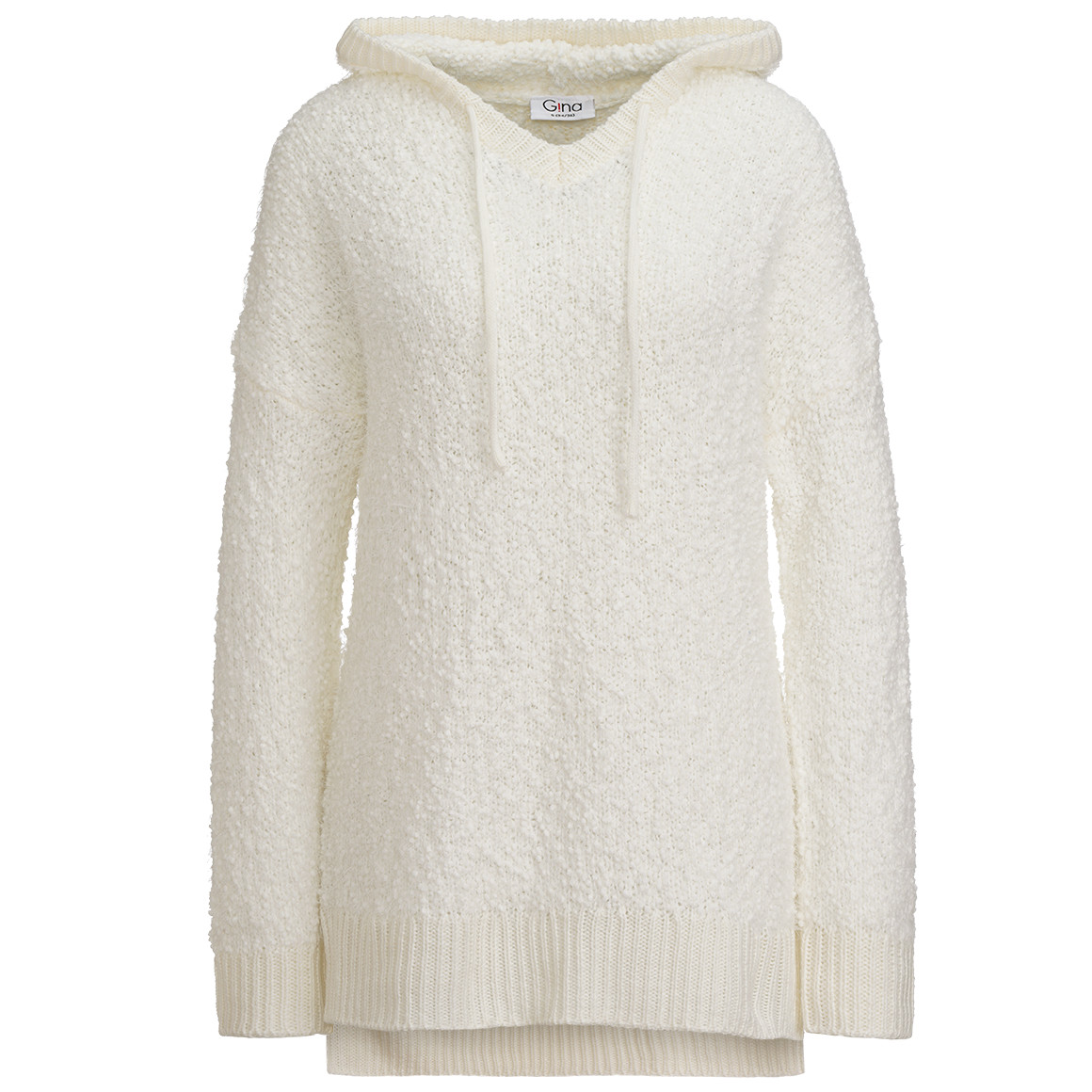Gina Damen Strickpullover mit Noppengarn cremeweiss
