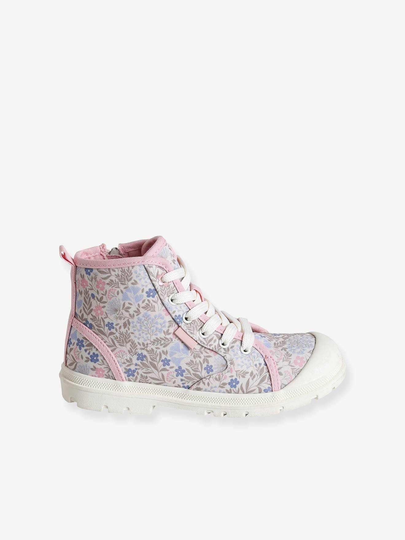 Tênis infantil de cano alto com cadarço e zíper, cor off-white