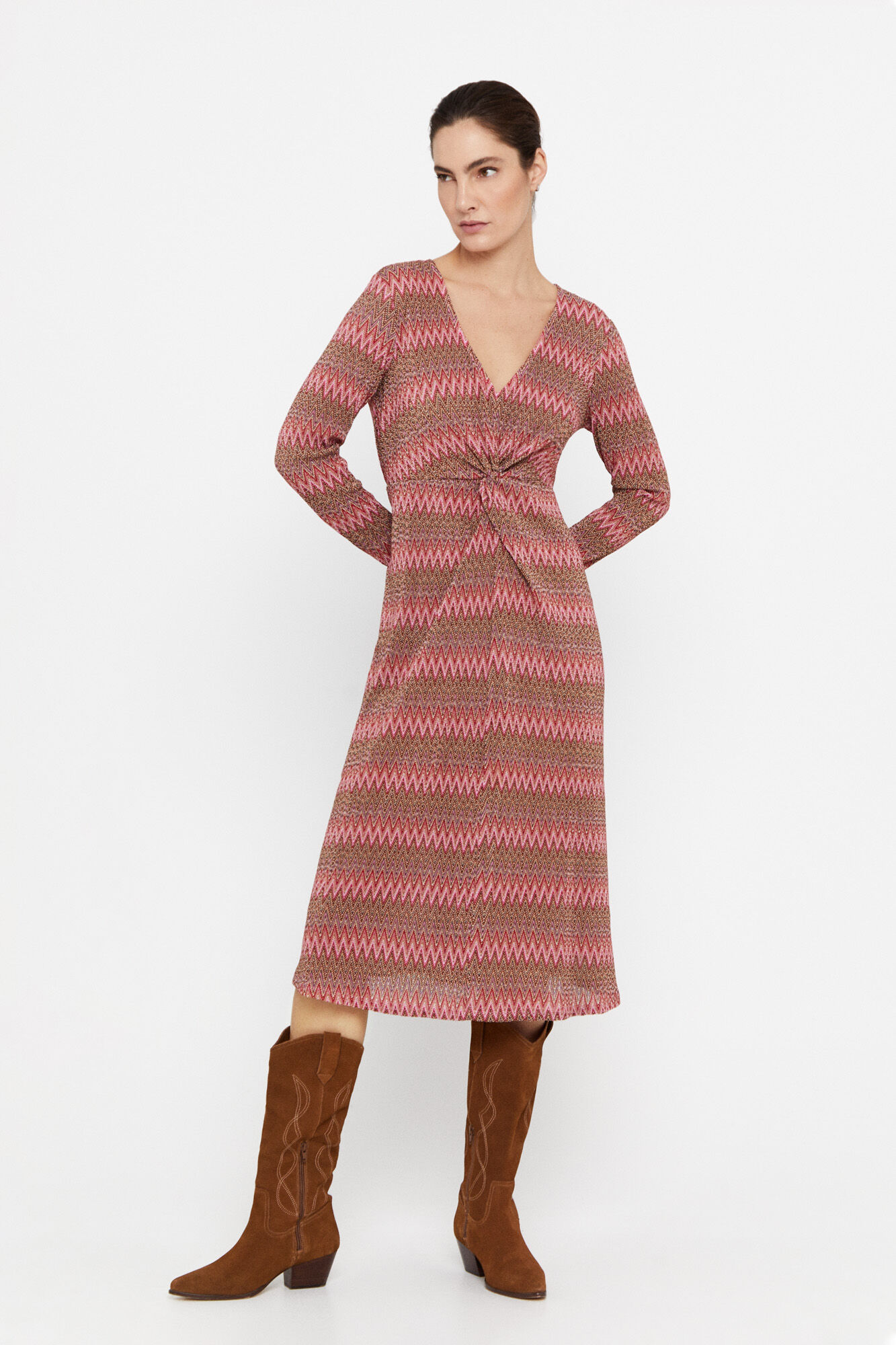 Vestido plissado multicolorido - Multicolorido