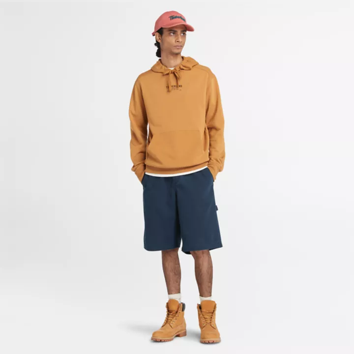 Short charpentier en sergé épais pour homme en bleu marine