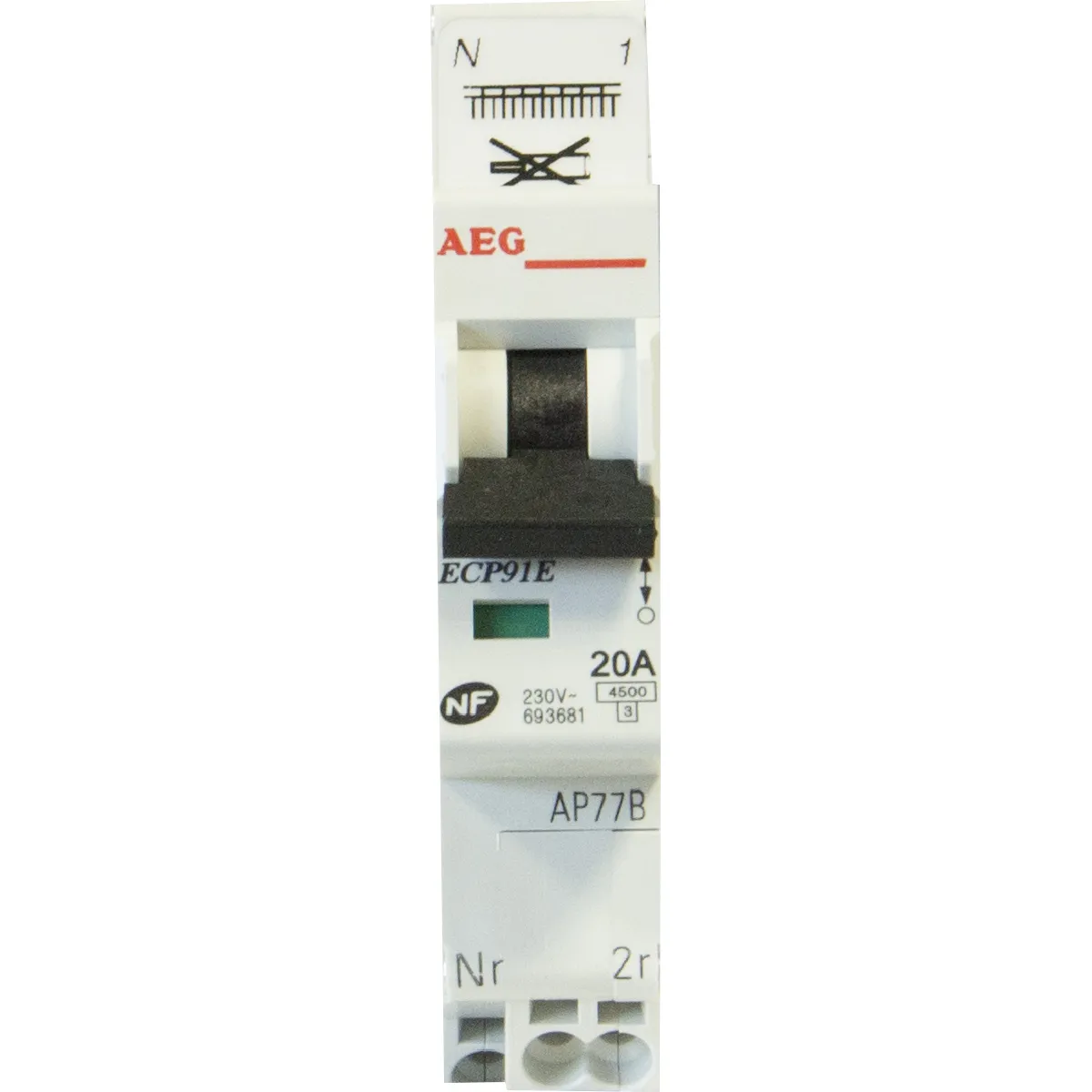 AEG Disjoncteur PH/N 4,5KA 20A Type AC