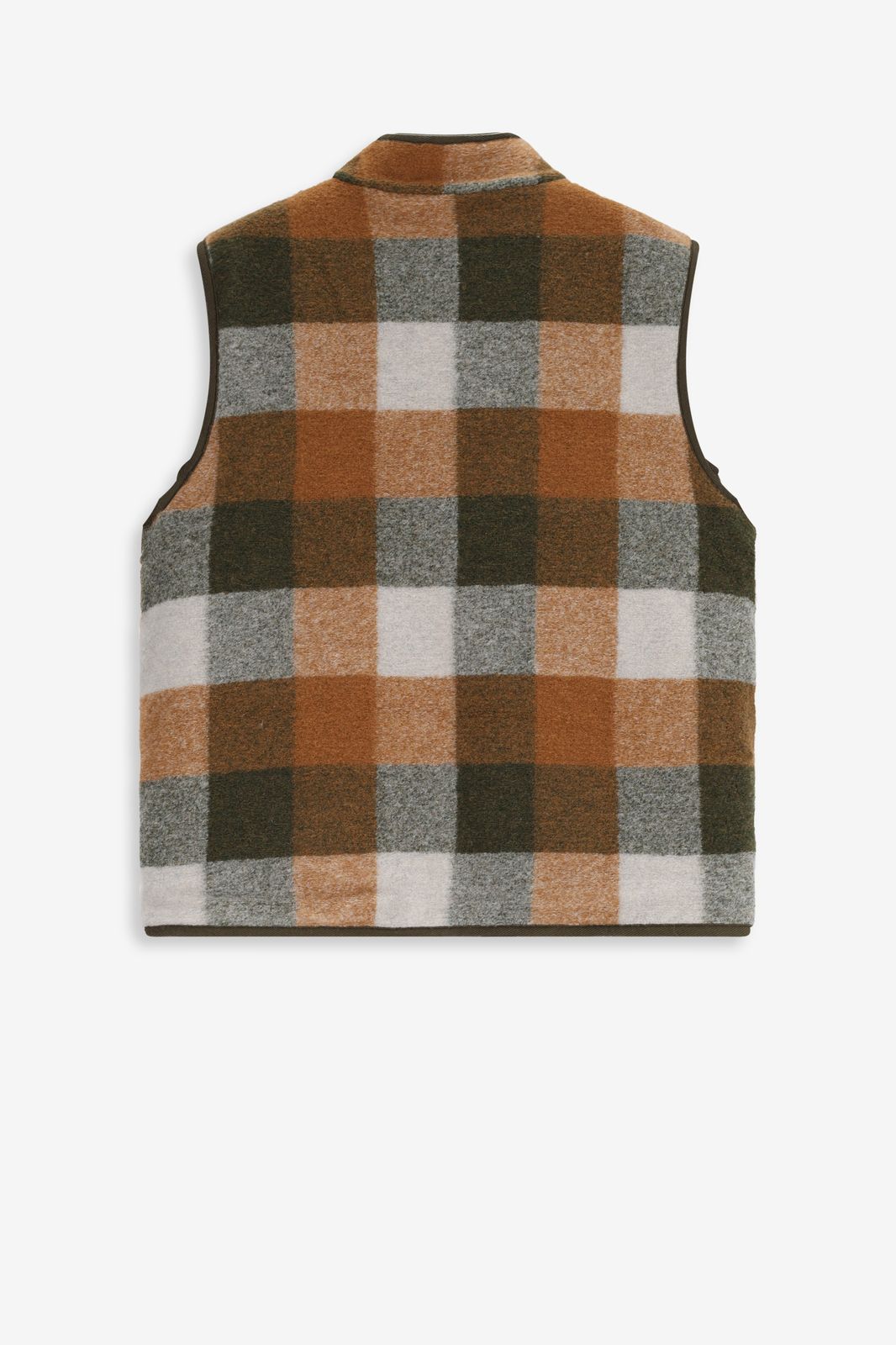 Groen geblokte reversible teddy bodywarmer