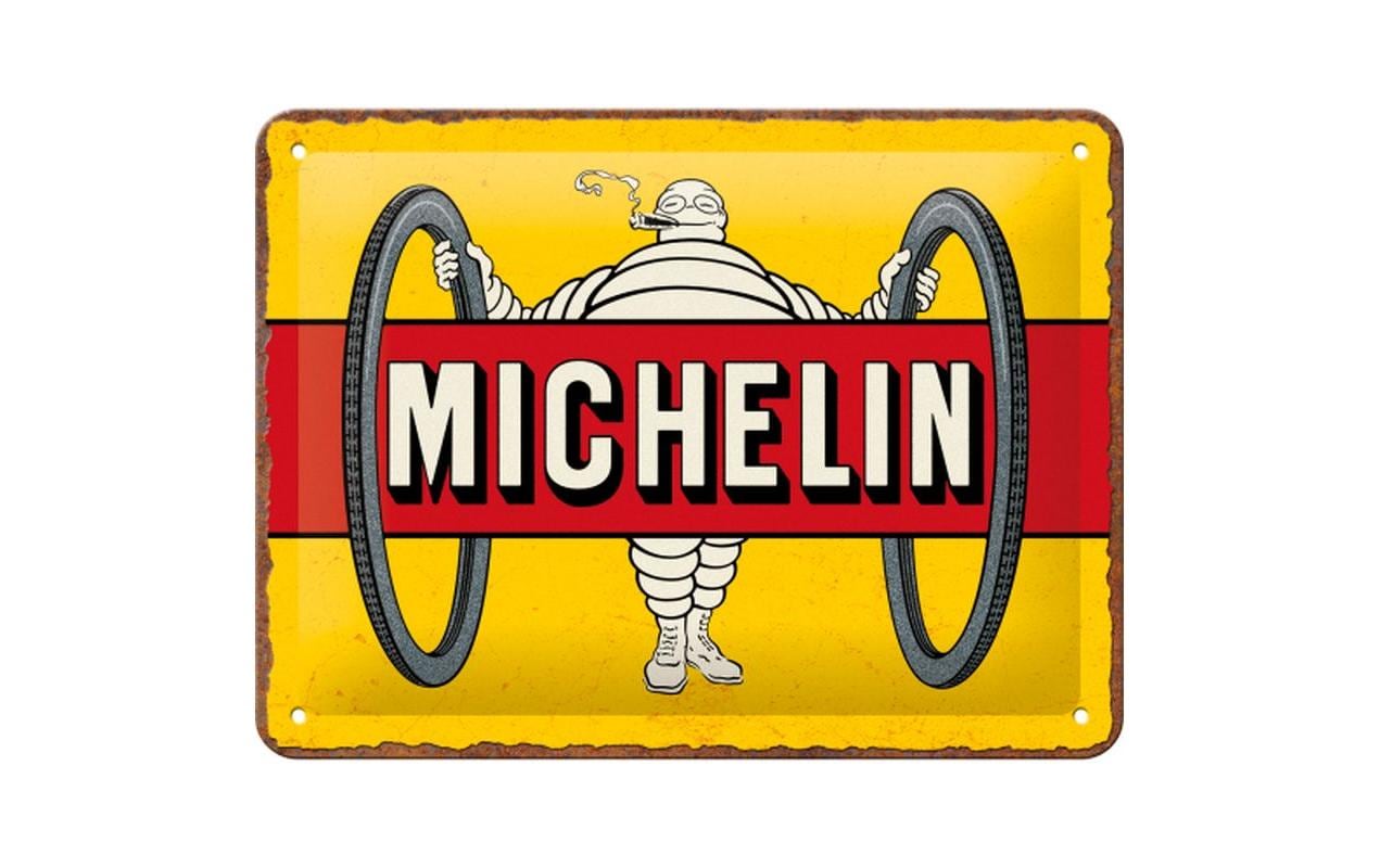 Schild Michelin 15 x 20 cm, MetallBlechschild im Retro Design