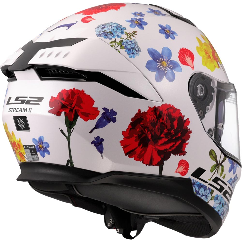 LS2 - Casque FF808 Stream II Flowers Blanc / Rouge / Violet / Jaune / Brillant