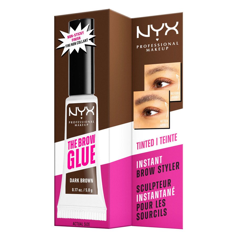NYX Professional Makeup The Brow Glue Instant Styler 04 Dark Brown 5g