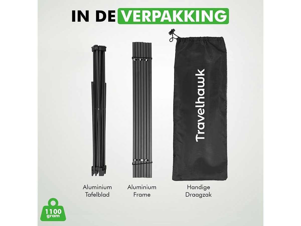Travelhawk inklapbare campingtafel - 56 x 40 cm