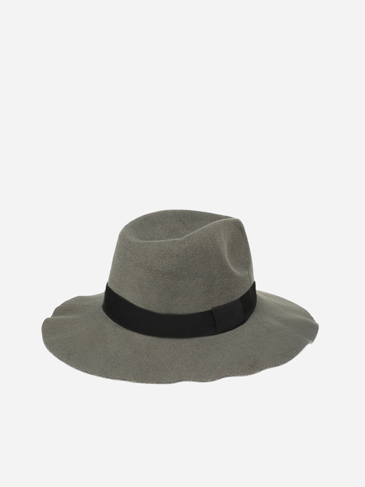 Chapeau en feutrine à galon- Gris