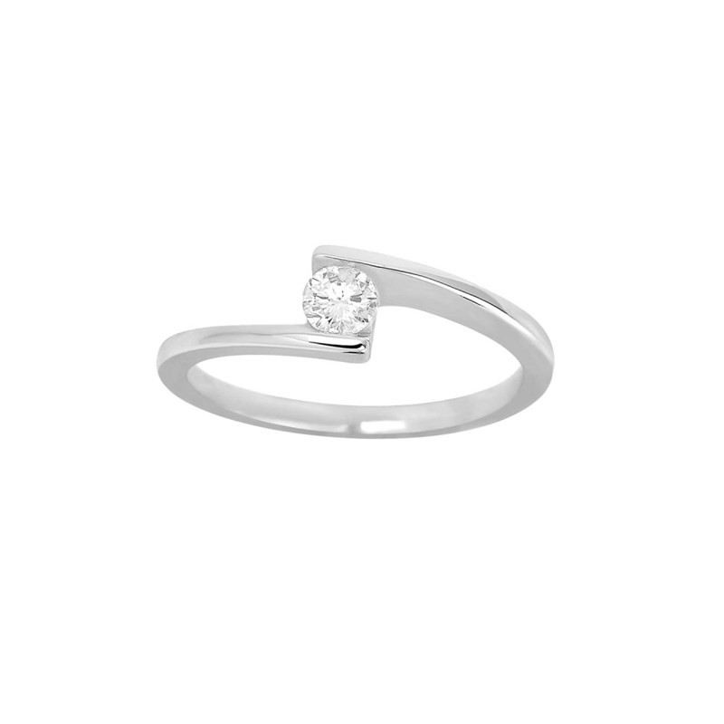 Bague Femme - Or 18 Carats - Diamant 0,23 Carats