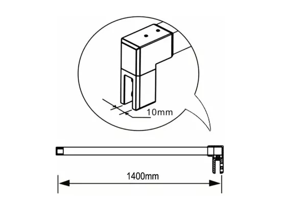 AICA paroi de douche 120x200cm,avec une barre de fixation carrée 140cm,8mm verre anticalcaire,Paroi douche italienne,Conception et intimité
