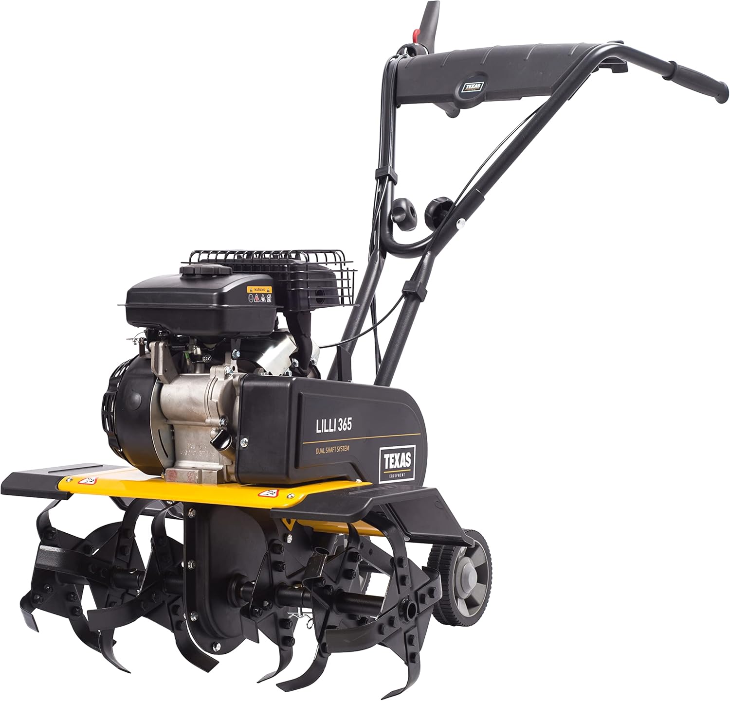 Texas Gartenfräse Motorhacke Bodenhacke Bodenfräse Rasenfräse Pflug Benzin mit Antrieb Lilli 365TG Dual-Shaft | 40-60 cm | 78,5 cm³ | 1400W | 1,9 PS | 26 cm Arbeitstiefe | 1 x Vorw. u. 1 x Rückw.