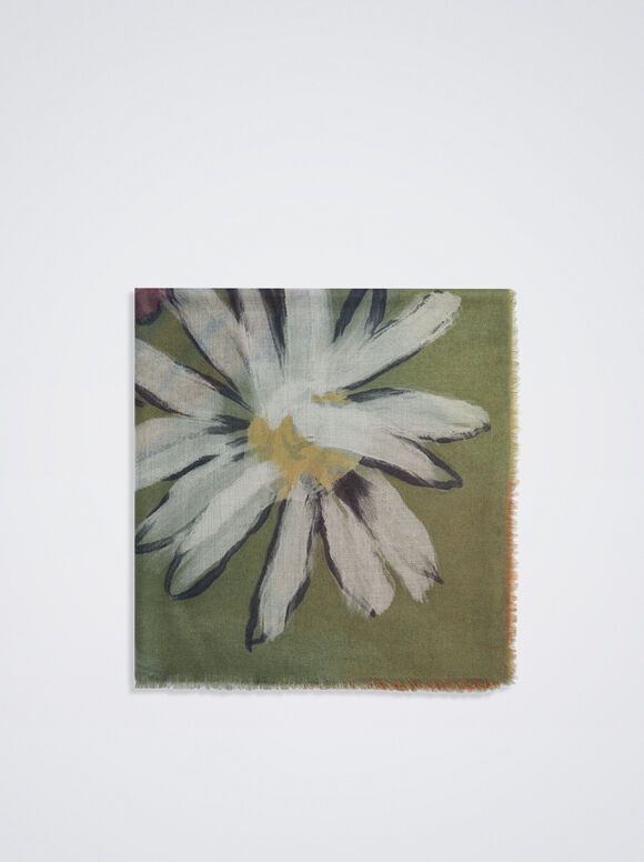 Lenço com estampa floral - Verde