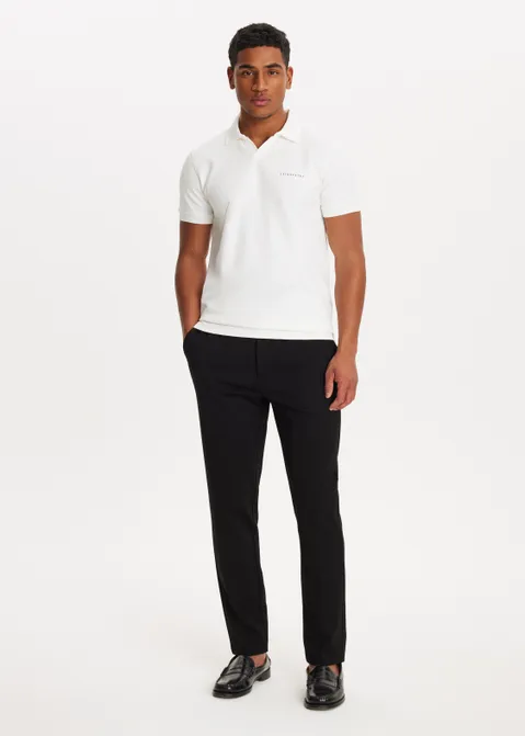 Polo met merk print off-white (WIT.O)