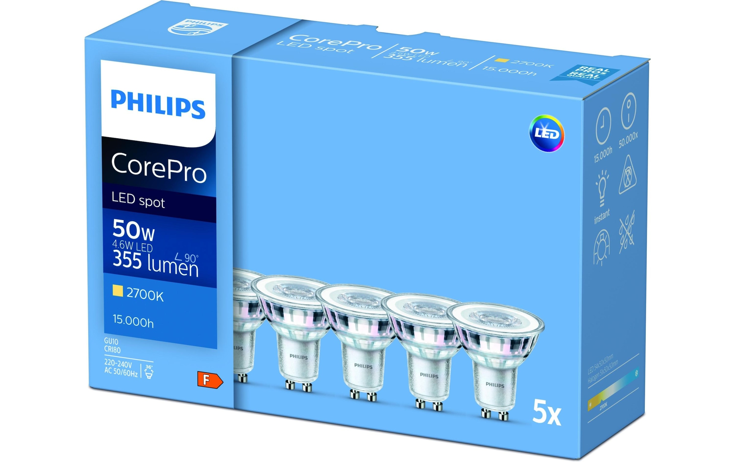 Philips LED-Leuchtmittel »Lampe CorePro« GU10 Warmweiss