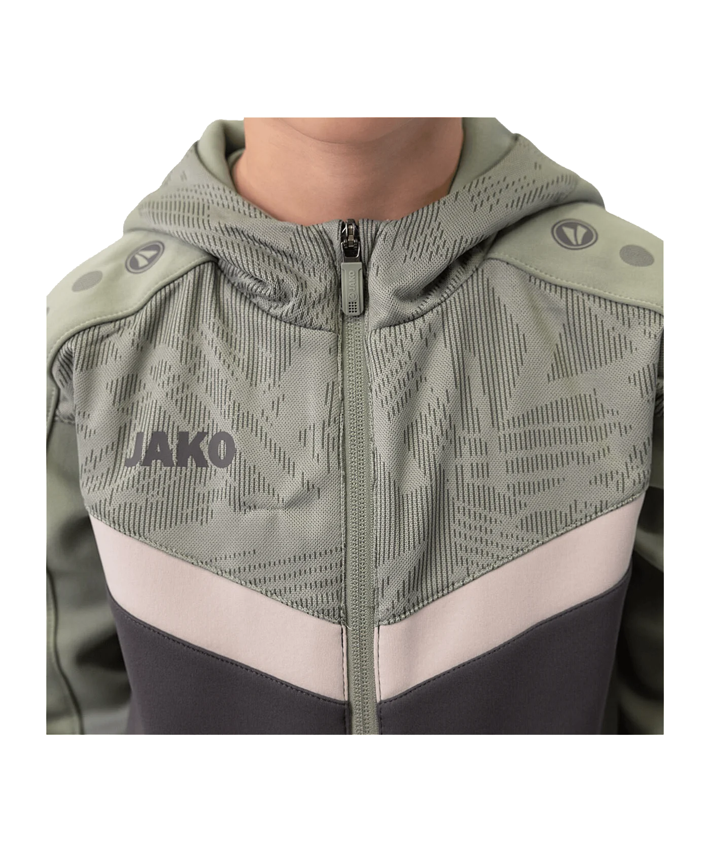 JAKO Icon Kapuzenjacke Kids Grau Grün F852