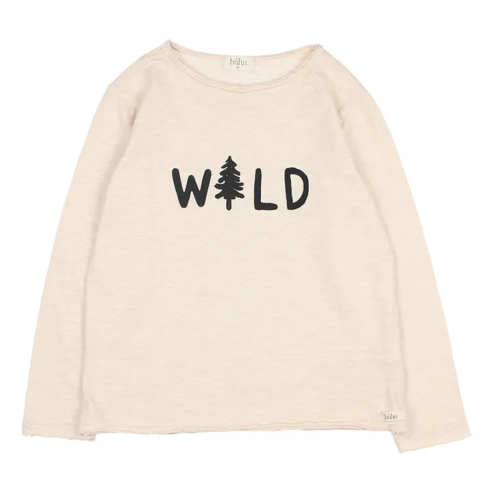 Búho T-Shirt Coton Bio Flammé Wild | Ecru