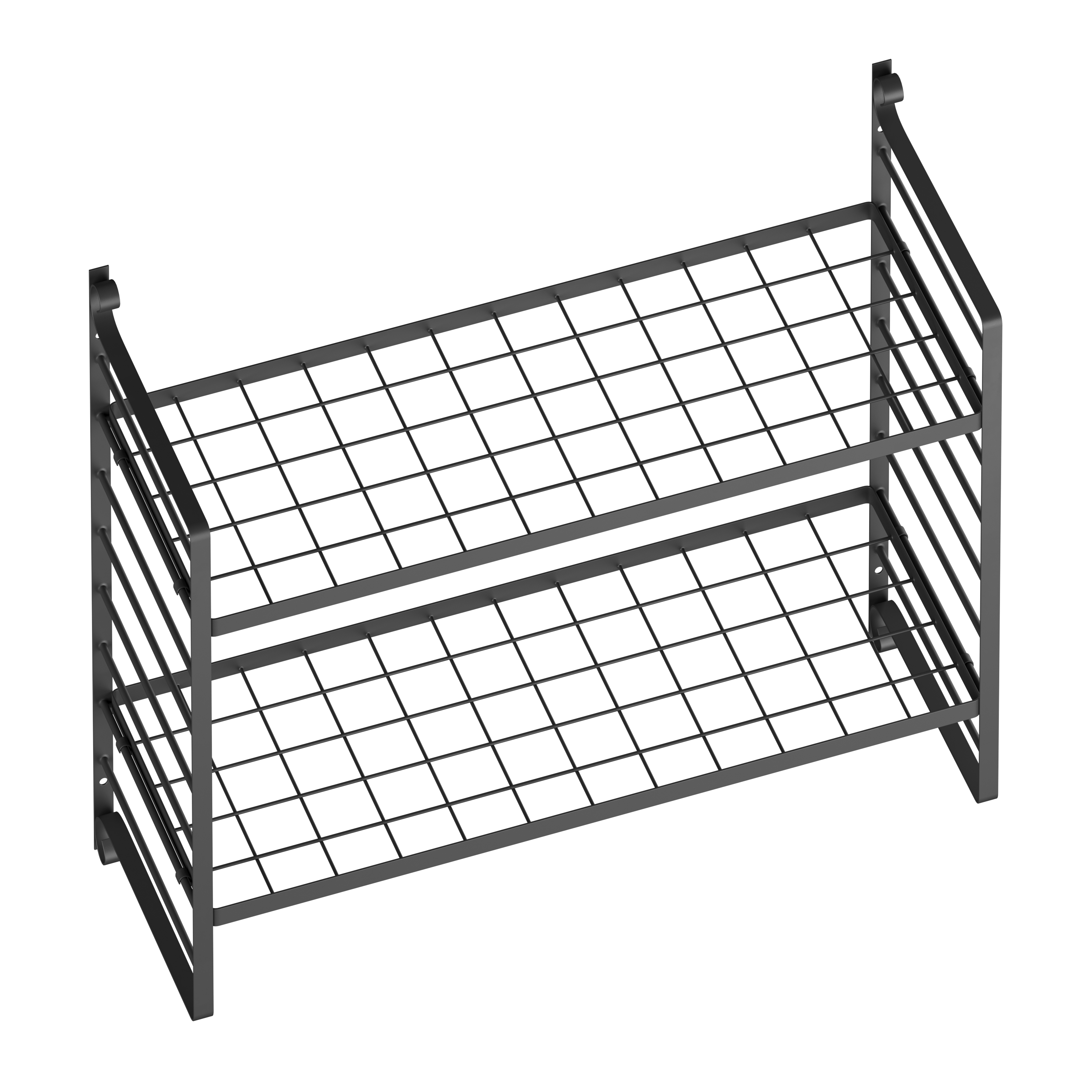 Wandregal Topfregal Eisen 76 x 30 x 62 cm schwarz