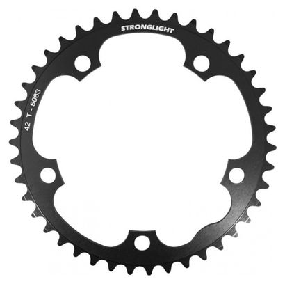 PLATEAU ROUTE 5BRA D.130 STRONGLIGHT DURAL 42DTS INTERIEUR NOIR TYPE SHIMANO 8-9V.