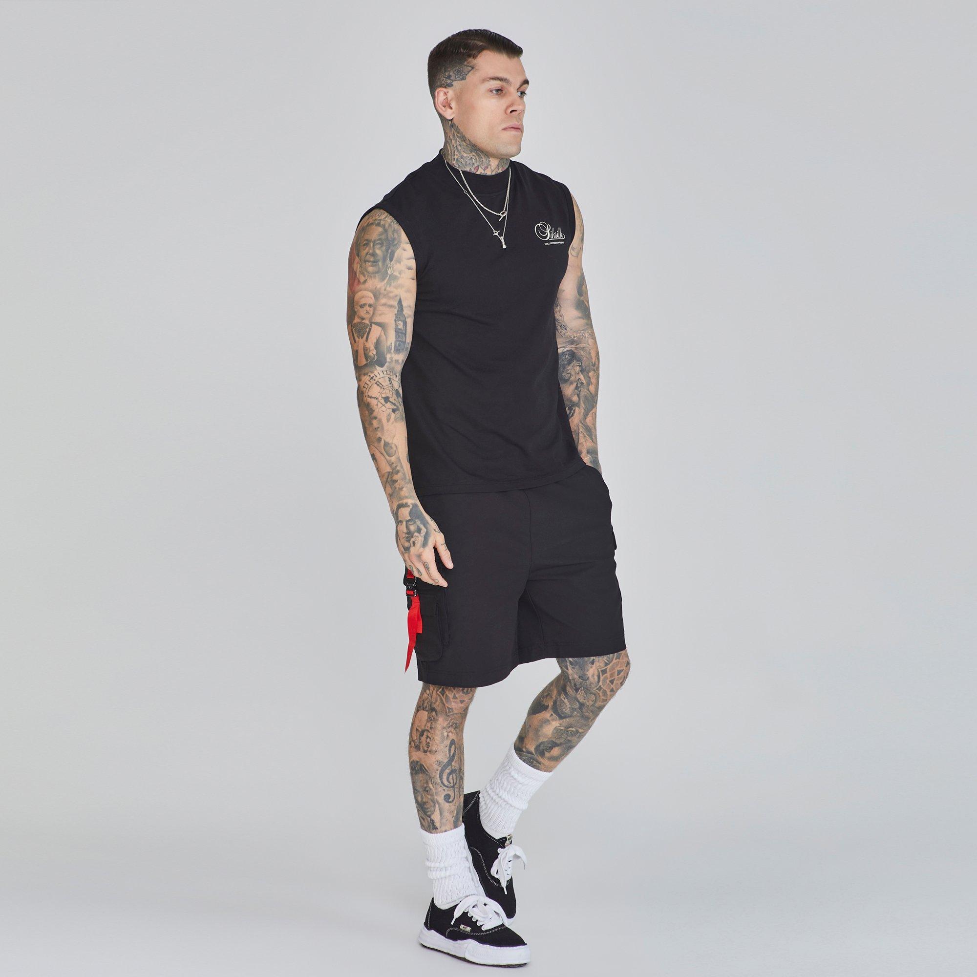 SikSilk Sleeveless Logo T Shirts Mens