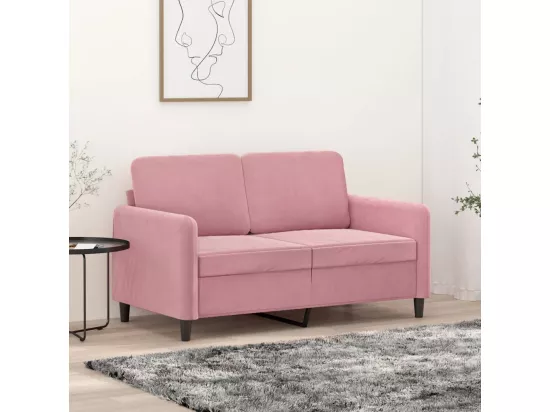 Canapé à 2 places Rose 120 cm Velours
