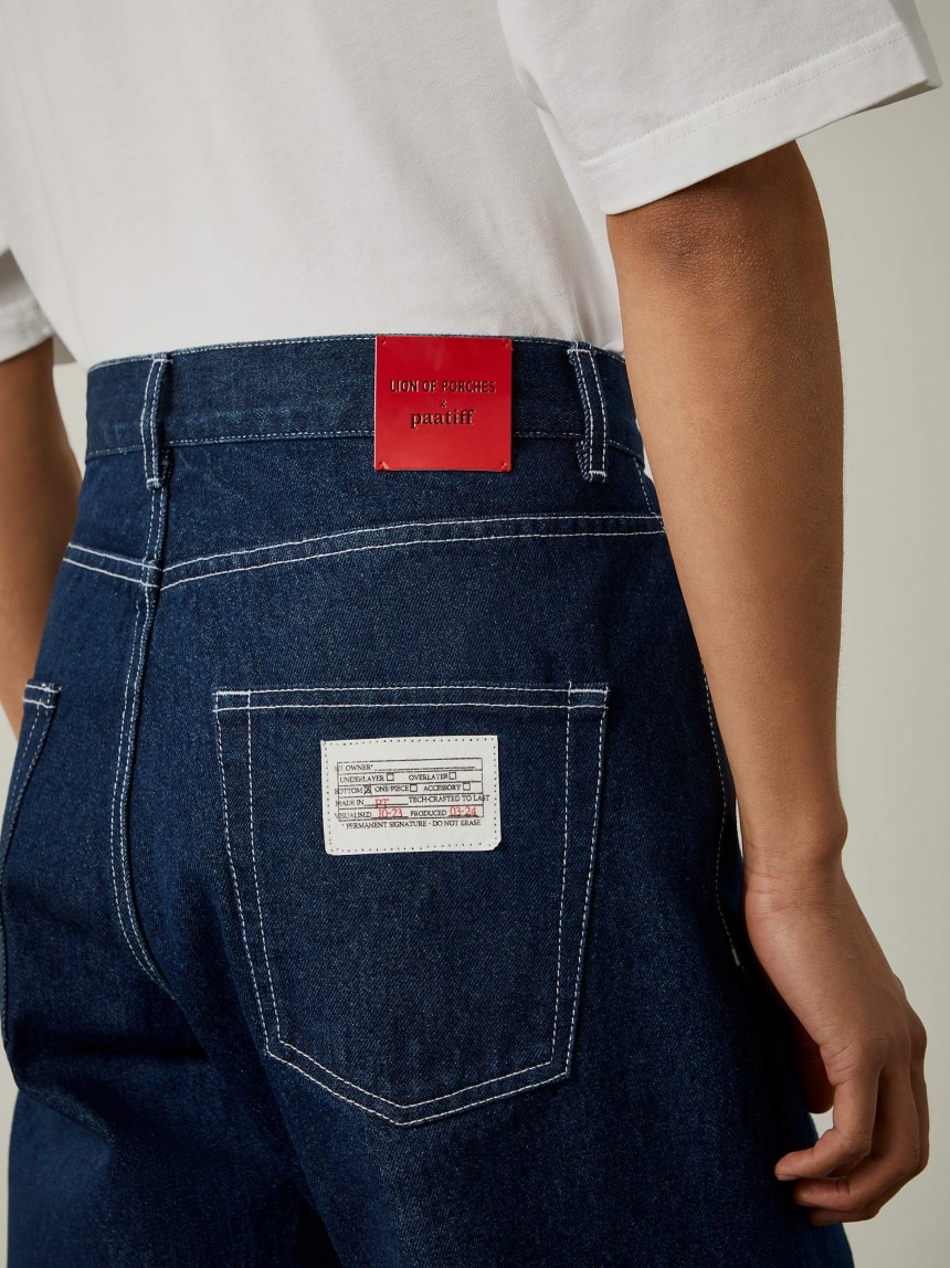 Calças denim loose fit Lion x Paatiff
