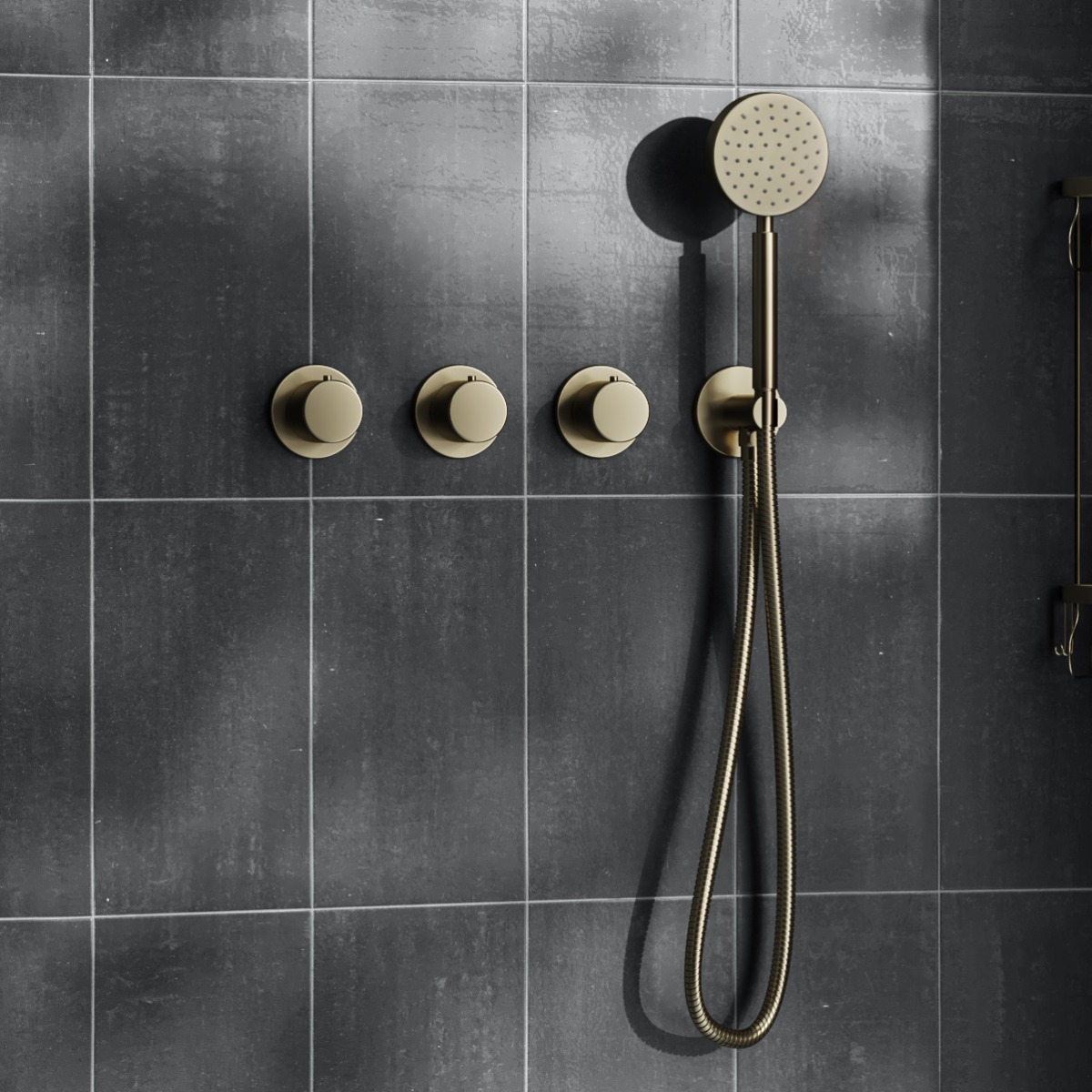 Saniclear Plus inbouw regendouche met inbouw douchekop 30x30cm geborsteld messing - mat goud