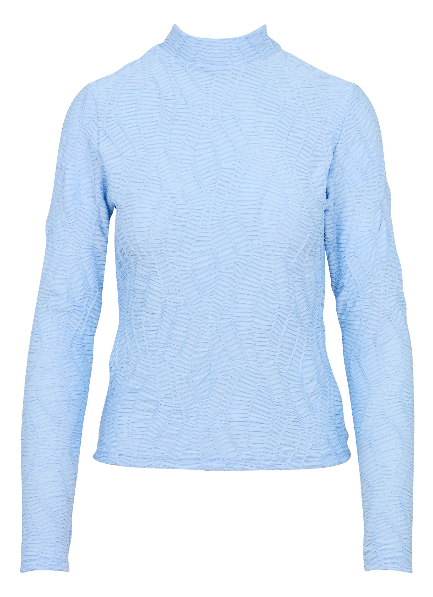 LOANA - Top ajusté col montant en fibres recylées | Bleu