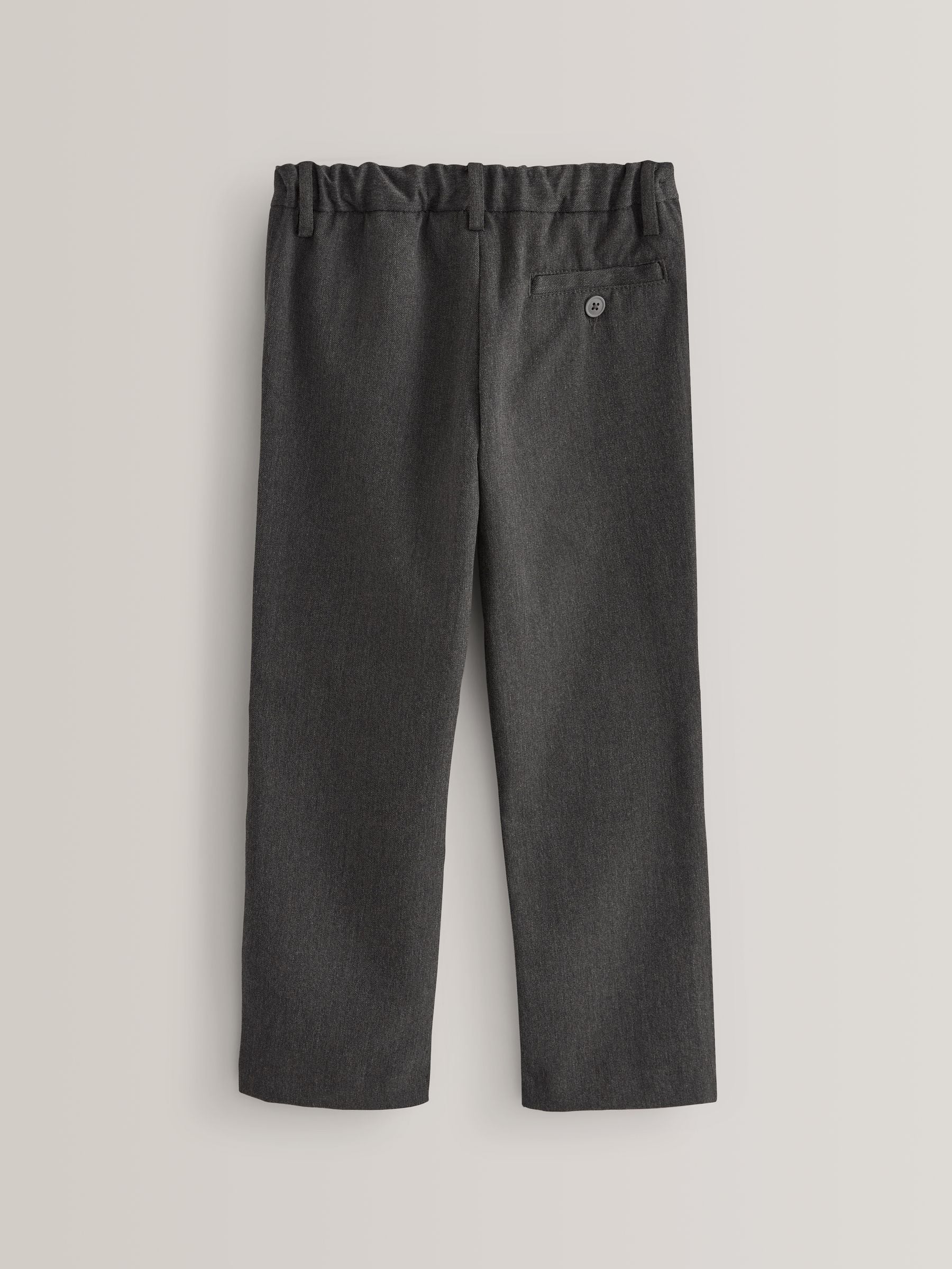 Grijs - Reguliere schoolbroeken met elastische taille en rechte pijpen, 2 stuks (3-17jaar)