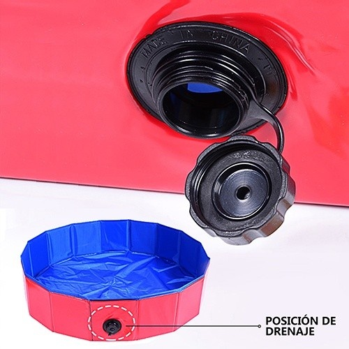 Tapete dobrável antiderrapante para animais de estimação DZL em PVC, nas cores vermelho e azul.