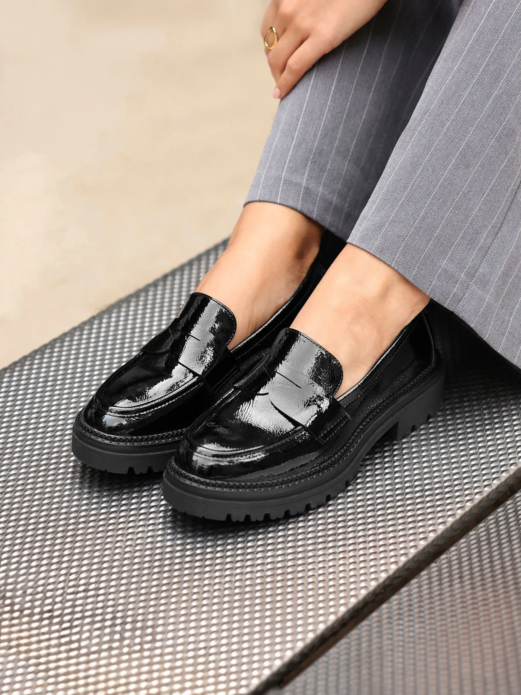 Linzi Lesson Chunky Loafers With Classic Front Tab