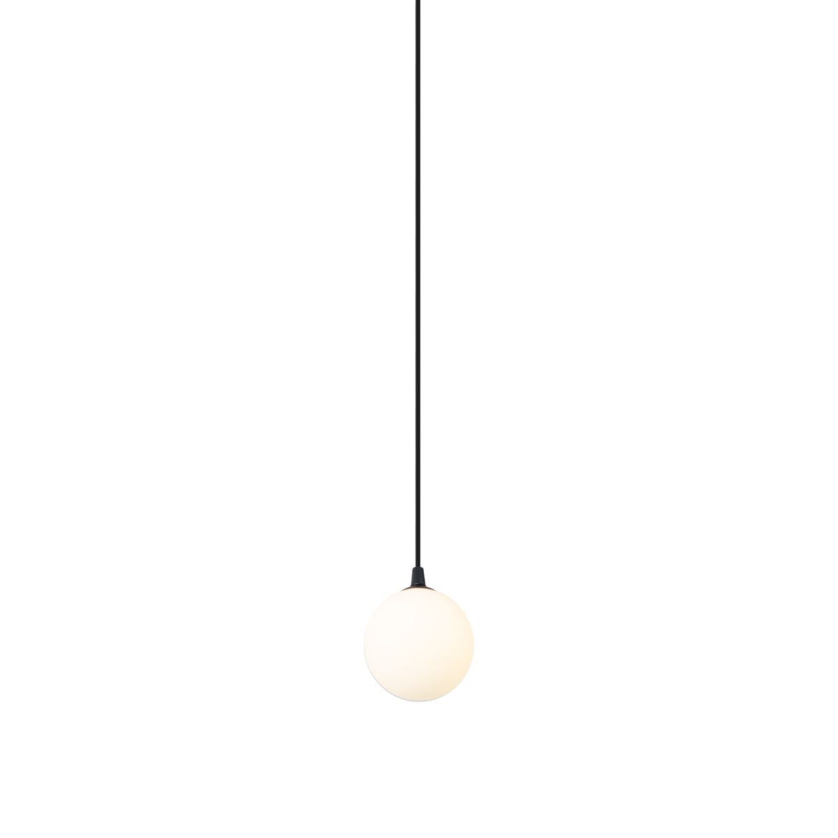 Moderne hanglamp zwart met wit glas voor railsysteem 1-fase - Iconic Perle