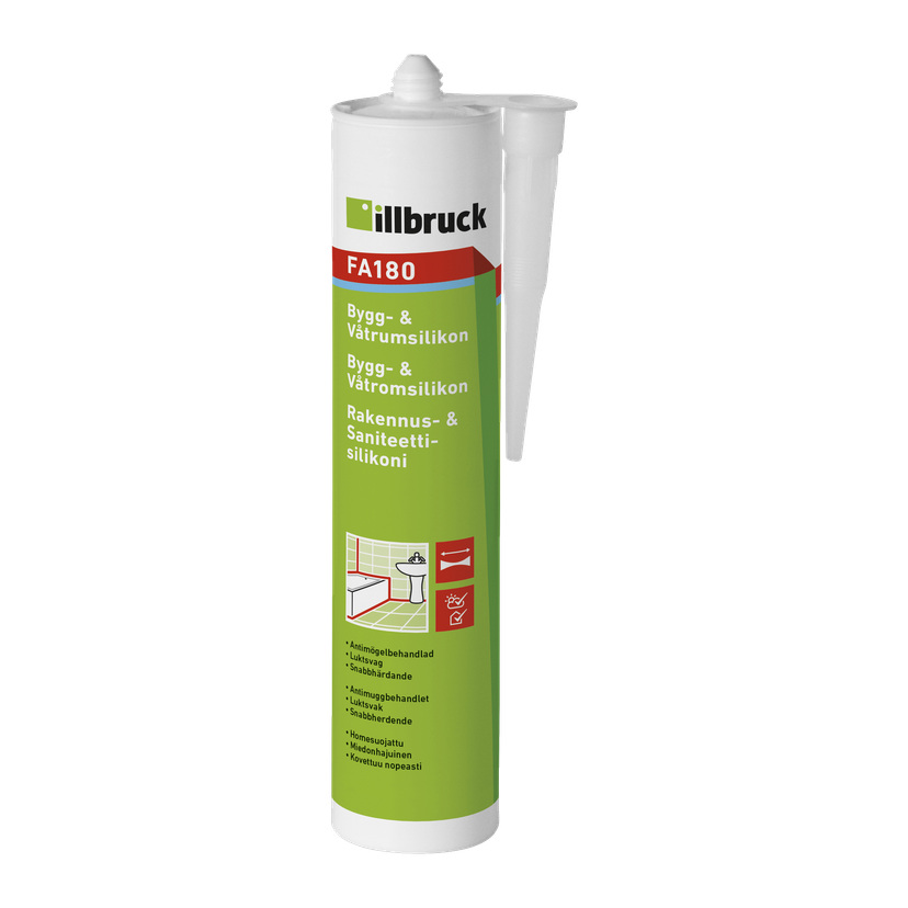Bygg-/våtromsilikon 300 ml