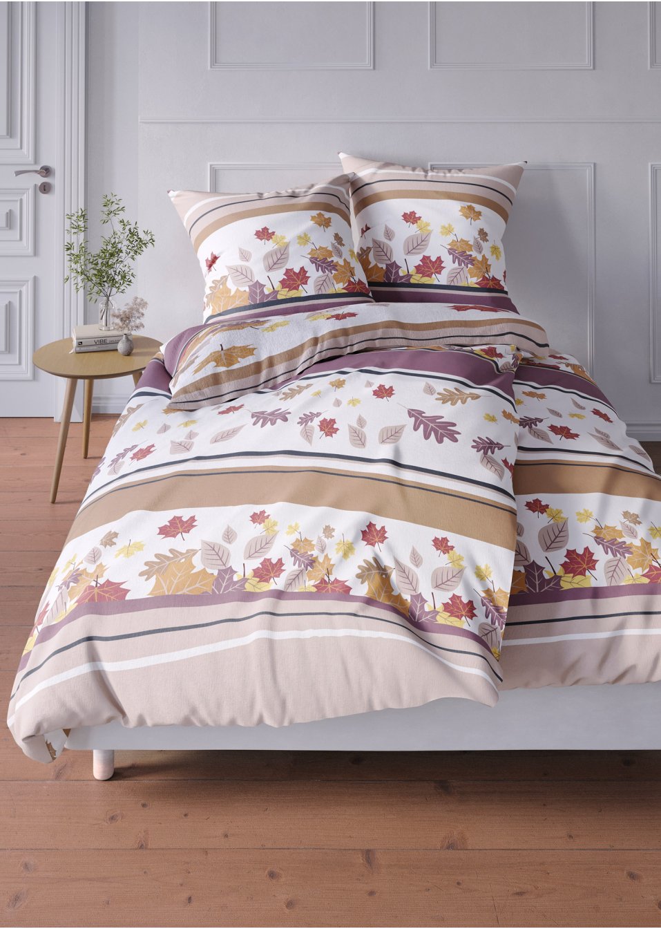 Parure de lit avec feuilles