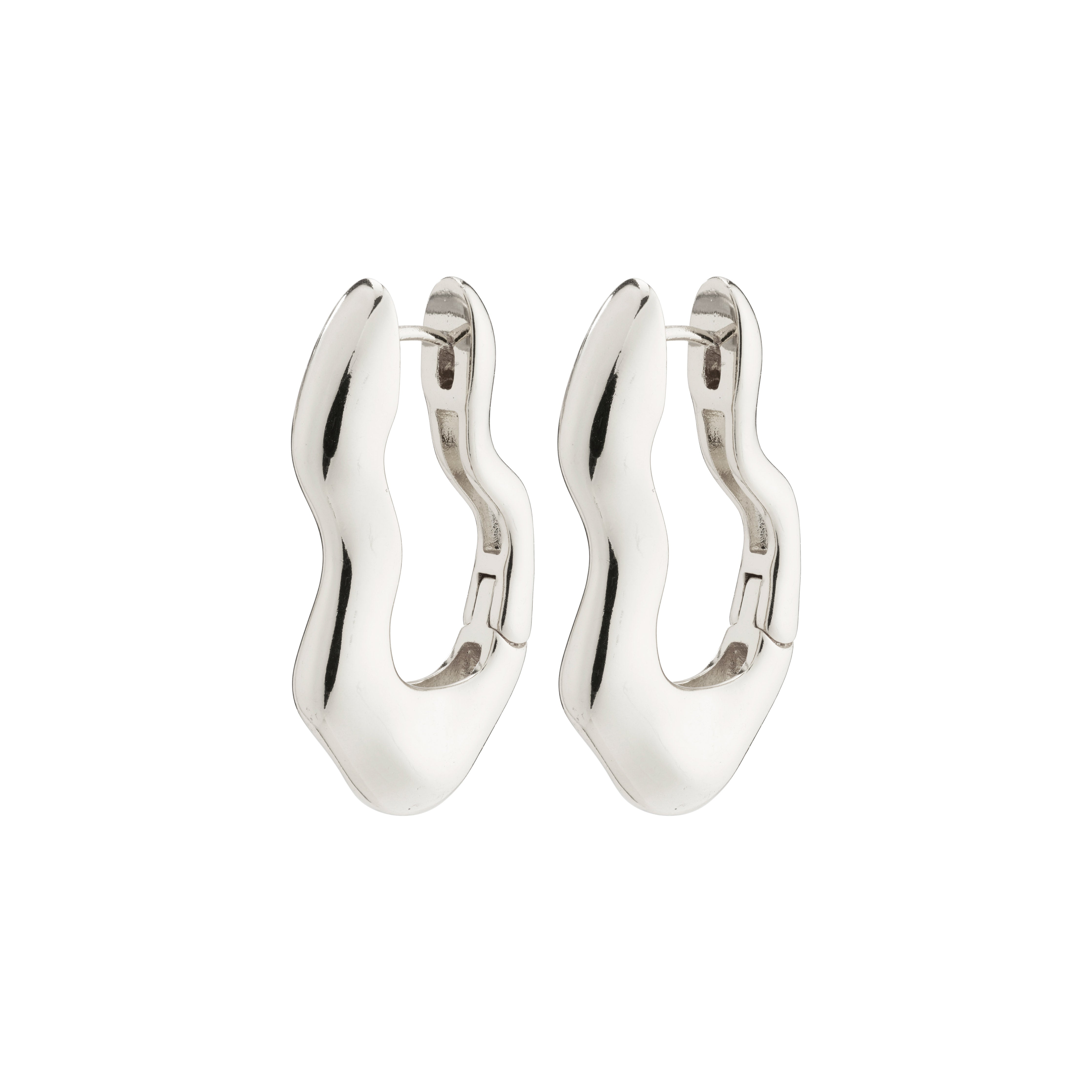 PILGRIM  Loulia Wavy hoops - sølvbelagt
