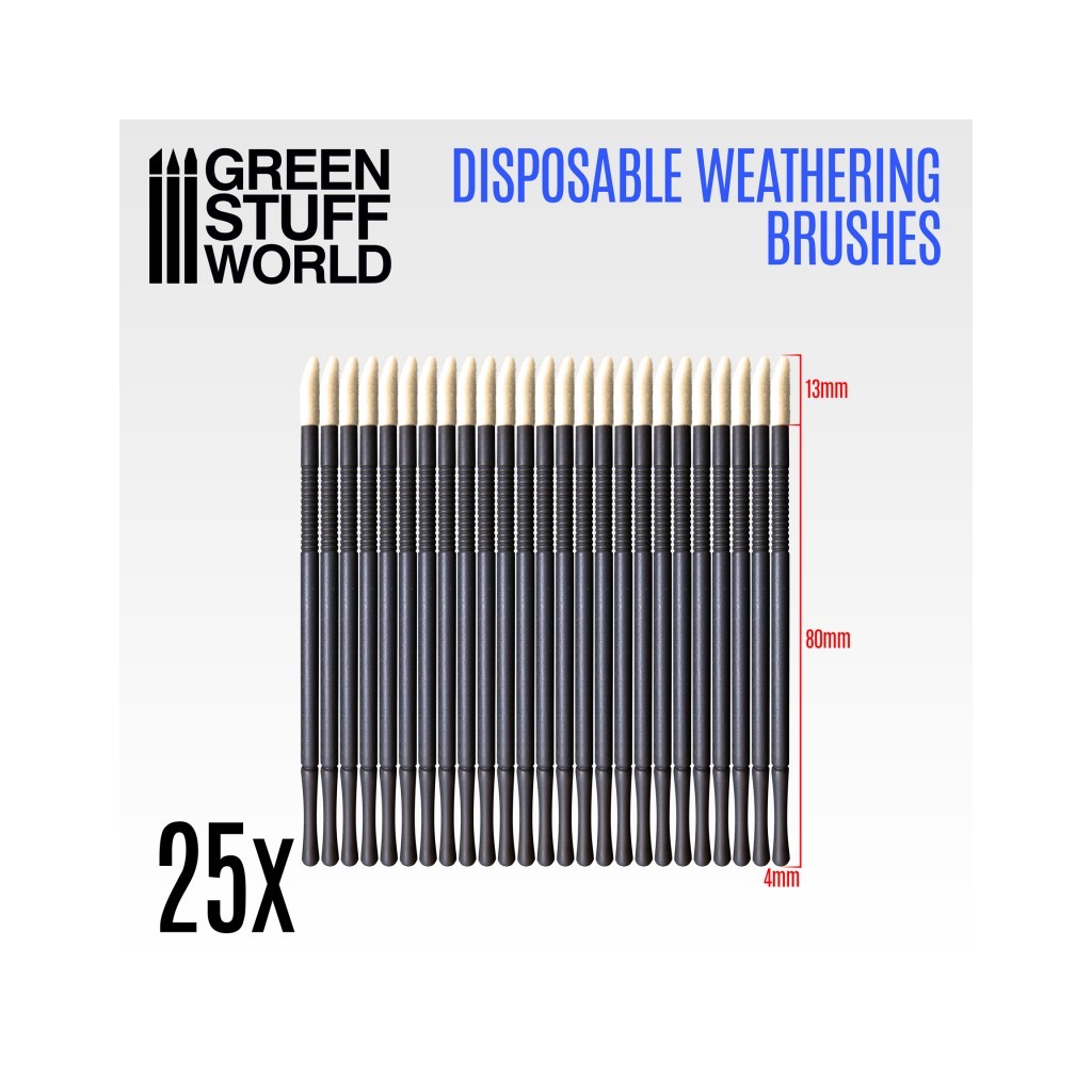 25x Pinceaux Weathering Jetables