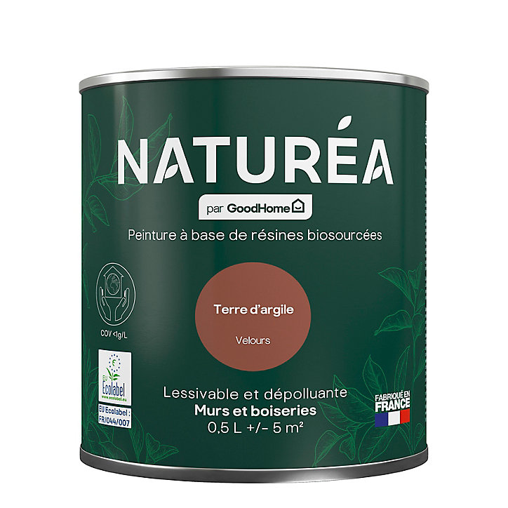 Peinture murs et boiseries Naturéa par GoodHome terre d'argile velours 0.5L