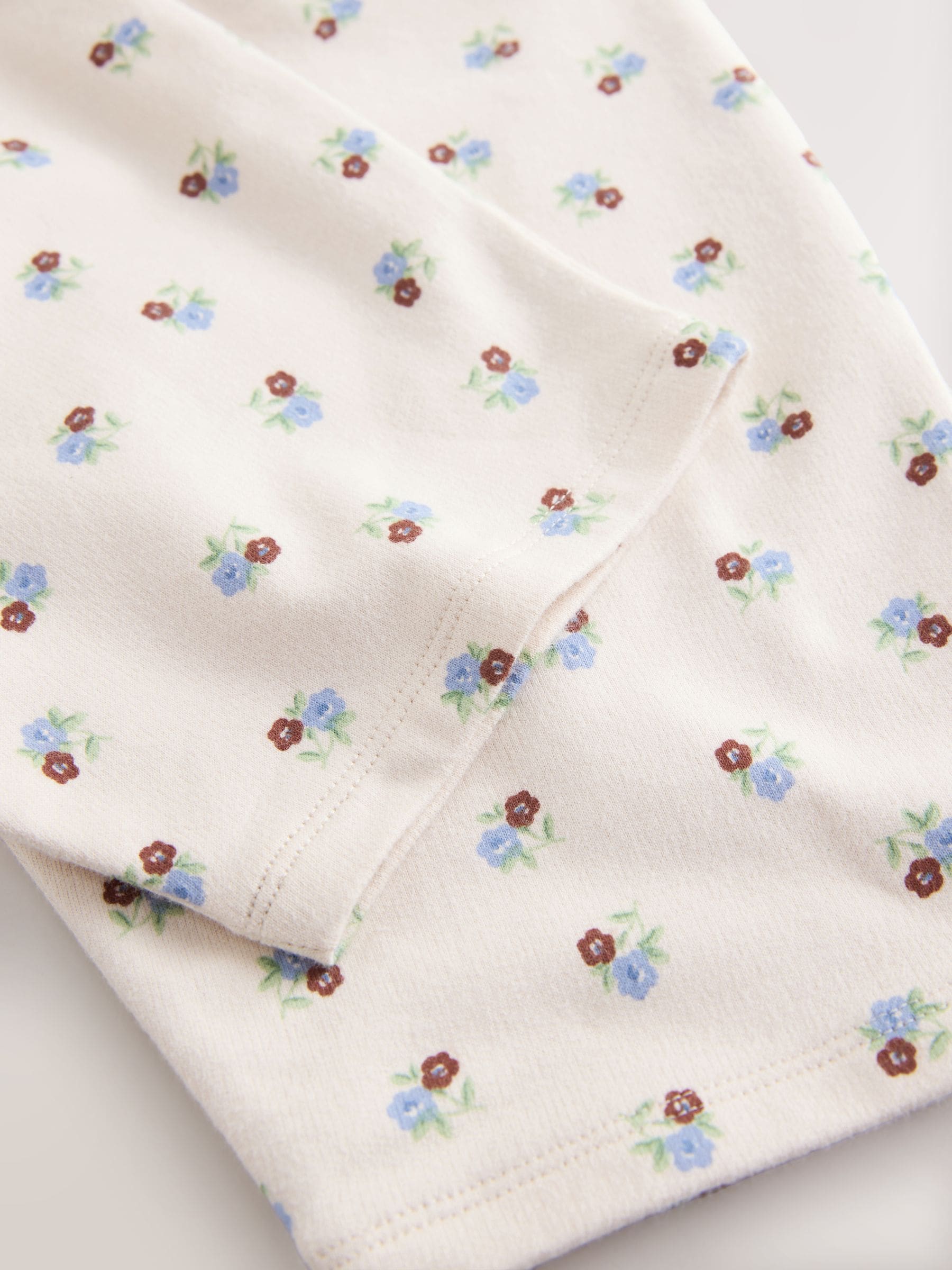 Ecru met fijne bloemenprint - Barrel Trousers (3mths-7yrs)