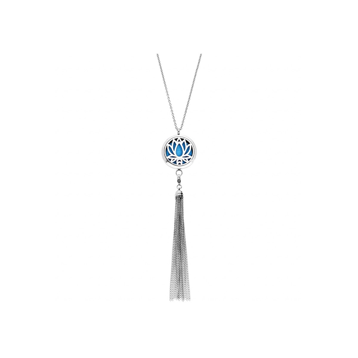 Collier senteur acier - Fleur de Lotus
